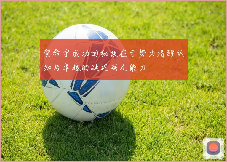 贺希宁成功的秘诀在于努力清醒认知与卓越的延迟满足能力